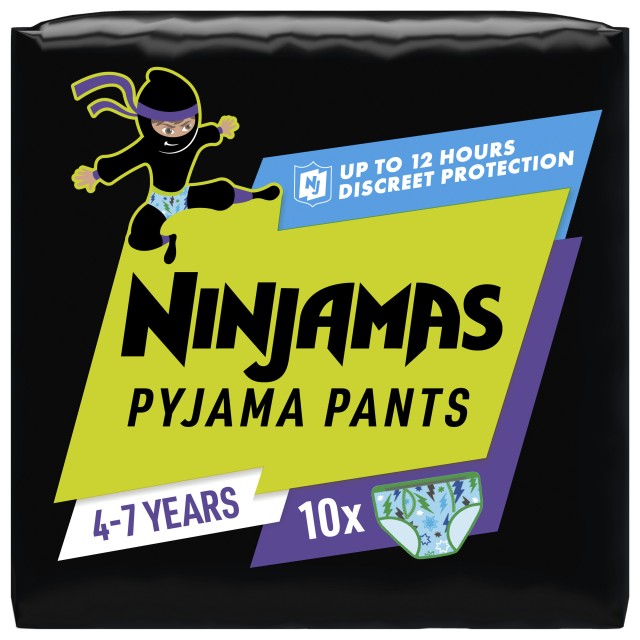 Pampers Ninjamas Pyjama Pants πάνες-βρακάκι για τη νύχτα , 10 τμχ για Αγόρια 4-7 ετών (17-30kg)