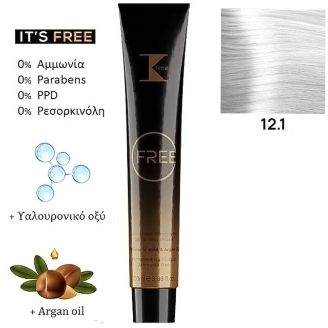 K-Time Free No12.1 Ξανθιστικό Σαντρέ, Μόνιμη Βαφή Μαλλιών σε Σωληνάριο, Χωρίς Αμμωνία 100ml