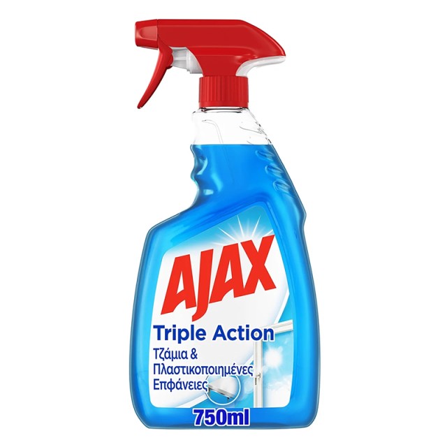 Ajax Triple Action Καθαριστικό Σπρέι για Τζάμια & Επιφάνειες, 750ml
