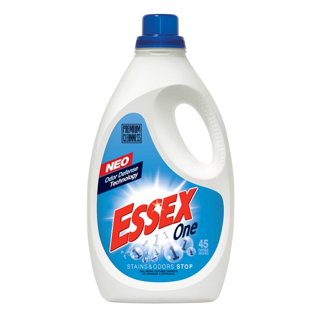 Essex One Stains & Odor Stop, Υγρό Απορρυπαντικό Ρούχων 45μεζ 2.25lt