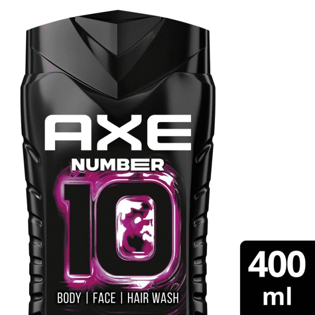 Axe Number 10 3in1 Shower Gel, Αφρόλουτρο 3σε1 για Σώμα, Πρόσωπο & Μαλλιά, 400ml