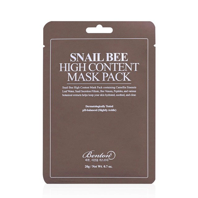 BENTON Snail Bee High Content Mask Pack, Mάσκα Βαθιάς Ενυδάτωσης & Θρέψης για Ερεθισμένο Δέρμα, 20gr