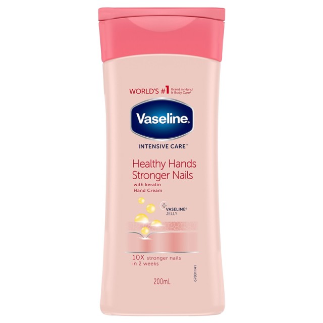 Vaseline Intensive Care Healthy Hands & Stronger Nails Cream, Κρέμα για Χέρια & Νύχια, 200ml