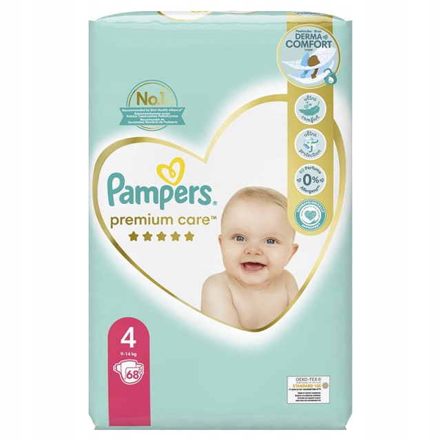 Pampers Premium Care Πάνες Μέγεθος 4 (9-14kg), 68 πάνες