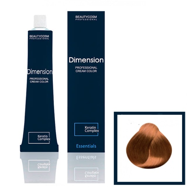 Dimension Hair Color Cream Επαγγελματική Βαφή Μαλλιών με Σύμπλεγμα Πρωτεϊνών Κερατίνης, Νο 7.43 Ξανθό Χάλκινο Χρύσο, 100ml