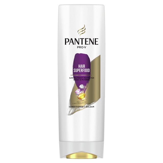 Pantene Pro-V Superfood Conditioner, Μαλακτική Κρέμα Για Αδύναμα, Λεπτά Μαλλιά, με Αντιοξειδωτικά & Λιπίδια, 270 ml