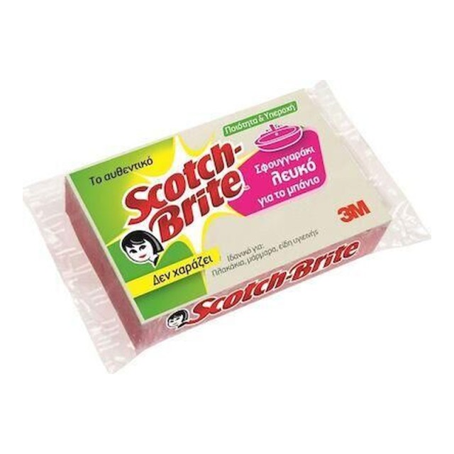 Scotch-Brite Λευκό Σφουγγάρι Μπάνιου για Ευαίσθητες Επιφάνειες 1 τεμ.