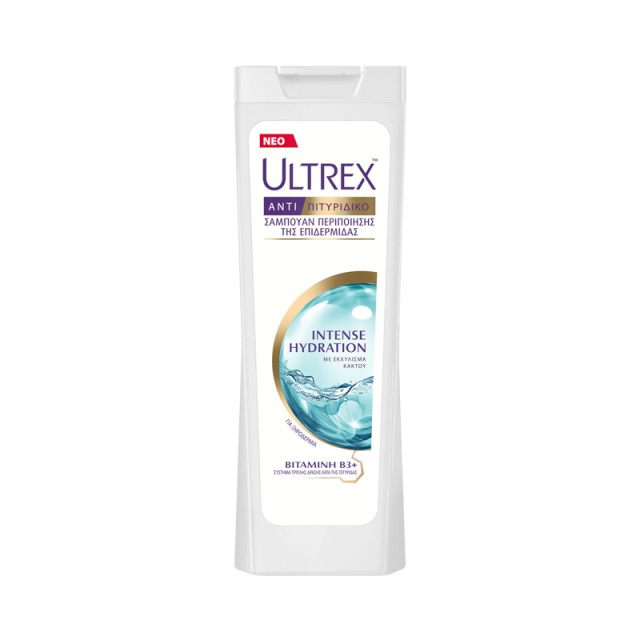 Ultrex Intense Hydration με Εκχύλισμα Κάκτου, Αντιπιτυριδικό Σαμπουάν Κατά της Ξηροδερμίας, 360ml