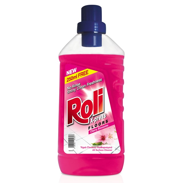 ROLI Xpress Cherry Blossoms, Υγρό Γενικού Καθαρισμού Κεράσι 1lt+250ml Δώρο