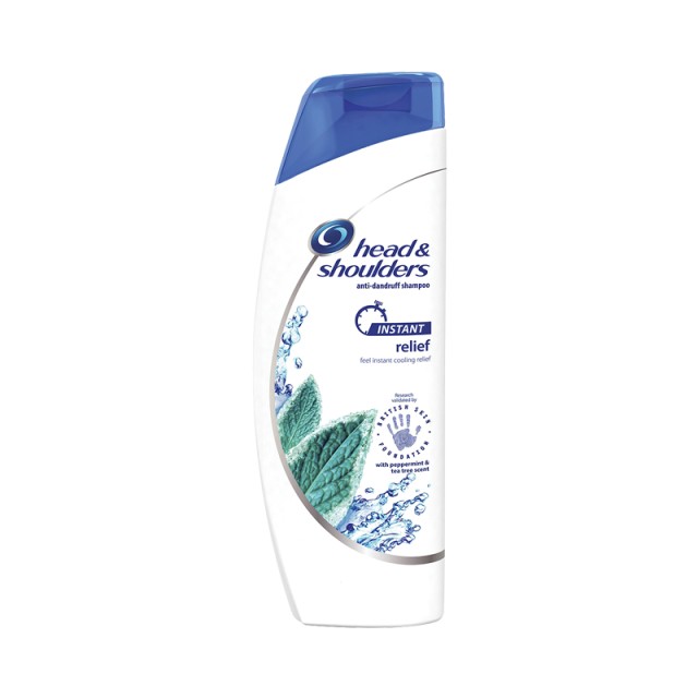 Head & Shoulders Instant Relief Shampoo, Αντιπιτυριδικό Σαμπουάν Άμεσης ανακούφισης από τη φαγούρα για Άνδρες, 360ml