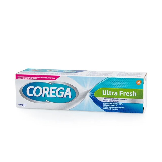 Corega Ultra Fresh, Κρέμα Στήριξης Τεχνητής Οδοντοστοιχίας, 40g