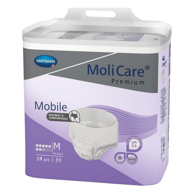 Hartmann Molicare Premium Mobile 8 Drops Night, Εσώρουχα Ακράτειας Ενηλίκων, Medium, 14τμχ