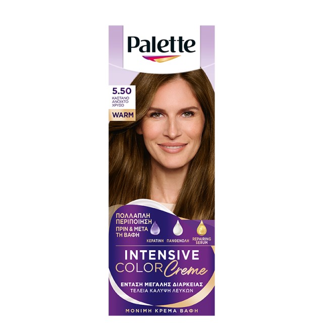 Palette Semi Set Μόνιμη Κρέμα Βαφή Μαλλιών 5.50 Καστανό Χρυσό, 1τμχ