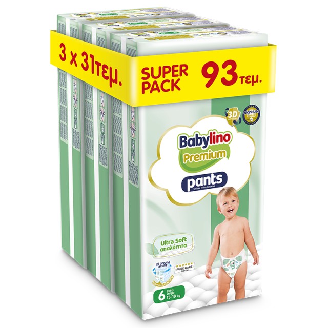 Πάνα-βρακάκι Babylino Premium Pants SUPER PACK Nο6 13-18kg 93 τεμ.