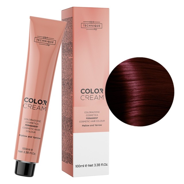 Technique Color Cream Special Αποχρώσεις, Μόνιμη Βαφή σε Σωληνάριο, 100ml - Έντονο Καστανοκόκκινο Ανοιχτό 5.66