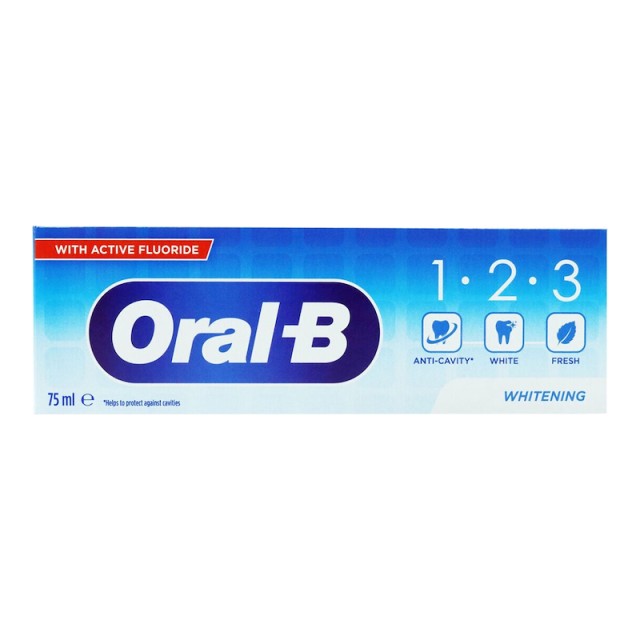 Oral-B 1-2-3 Whitening Οδοντόκρεμα Λεύκανσης 75 ml