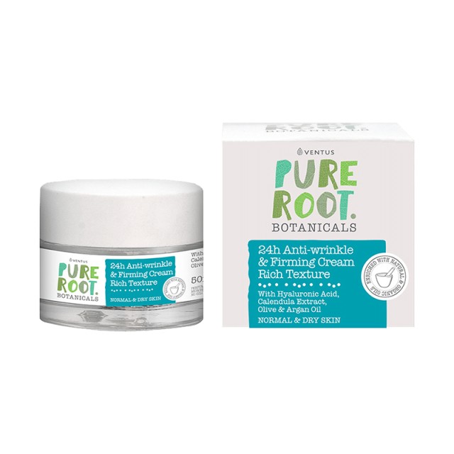 Pure Root 24ωρη Αντιρυτιδική & Συσφικτική Κρέμα Πλούσια Σύνθεση, Για όλες τις ηλικίες, Κανονικό & Ξηρό Δέρμα, 50ml