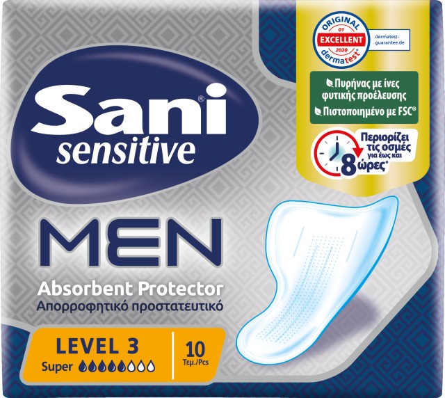 Sani Sensitive MEN Απορροφητικό Προστατευτικό Level 3, 10τμχ
