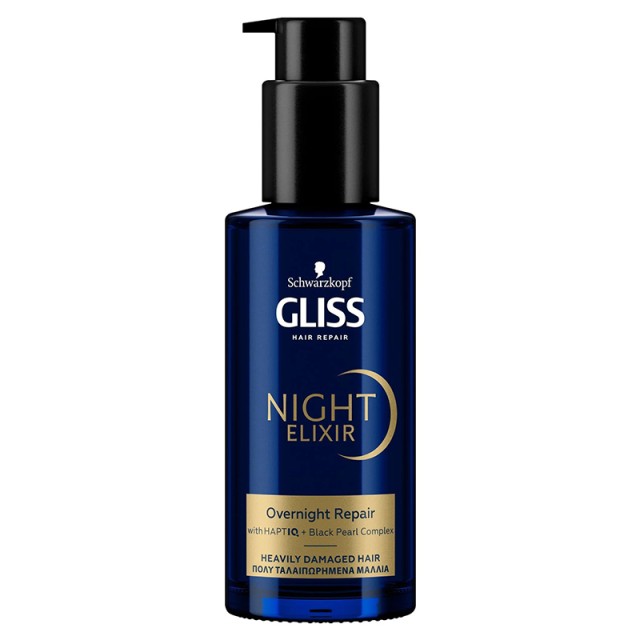 Gliss Night Elixir Overnight Repair, Επανορθωτικός Ορός Μάσκα Νυκτός για Πολύ Ταλαιπωρημένα Μαλλιά, Χωρίς Ξέβγαλμα 100ml