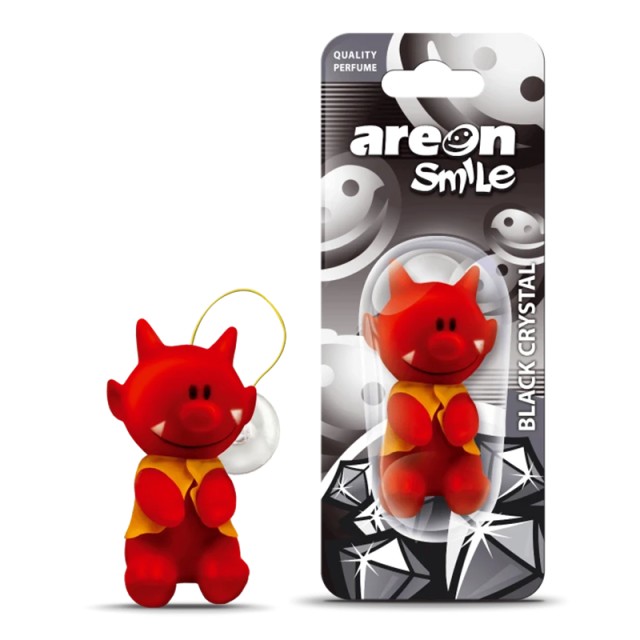 Areon Smile Toy Car Perfume Black Crystal, Κρεμαστό Αρωματικό Αυτοκινήτου