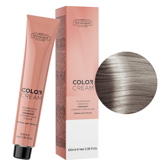 Technique Color Cream Σταχτί Αποχρώσεις, Μόνιμη Βαφή σε Σωληνάριο, 100ml - Ξανθό Πολύ Ανοιχτό Σταχτί 9.1