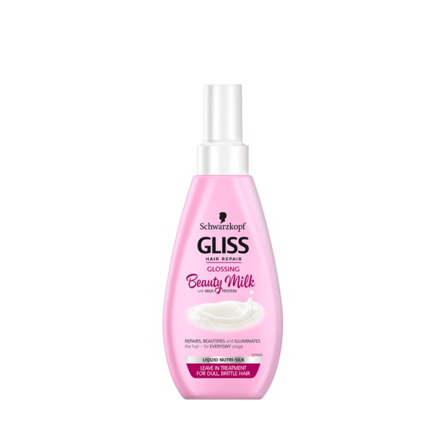 Gliss Glossing Beauty Milk Leave-In Treatment, Θεραπεία για θαμπά & εύθραυστα μαλλιά, 150ml
