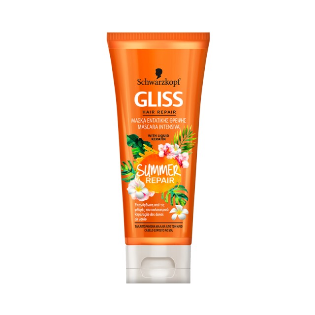 Gliss Summer Repair Mask, Μάσκα Ενδυνάμωσης για ταλαιπωρημένα μαλλιά από τον ήλιο, 200ml