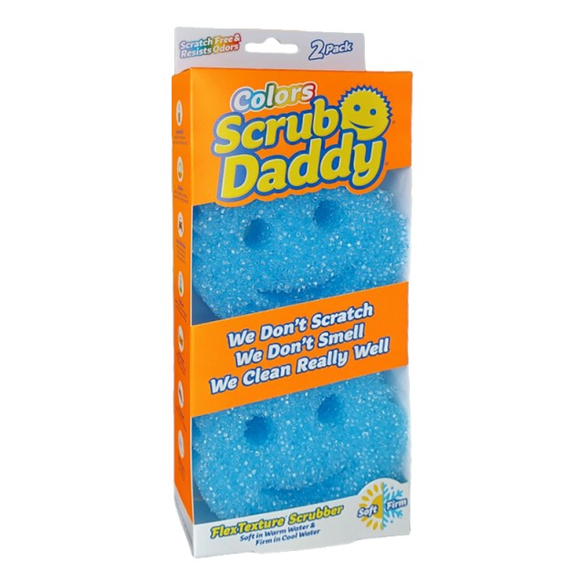 Scrub Daddy Colors, Σφουγγάρι Πολλαπλών Χρήσεων Μπλε, Σετ 2 Τεμαχίων