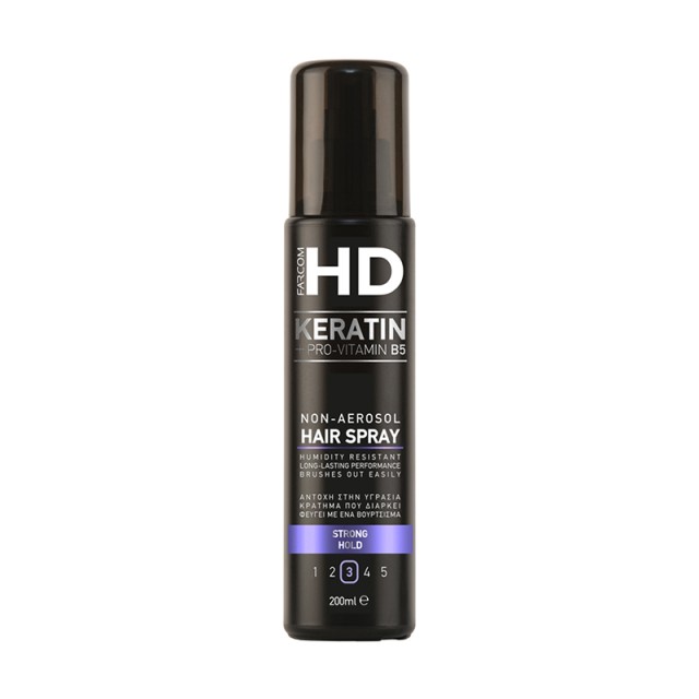 HD Keratin Non-Aerosol Hairspray Strong Hold, Λακ Μαλλιών Χωρίς προωθητικά αέρια για Δυνατό Κράτημα, 200ml