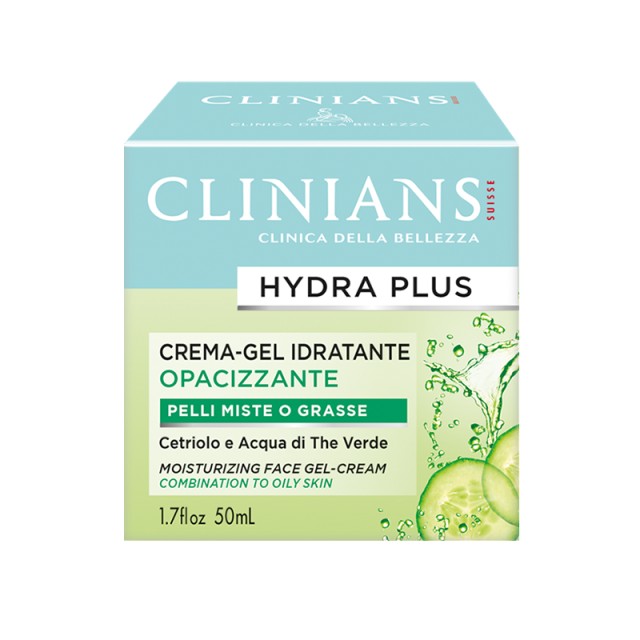 Clinians Hydra Plus Mattifying Gel Cream, Ενυδατική Κρέμα - Τζελ Ελαφριάς Υφής για Ματ Αποτέλεσμα για Λιπαρό/Μεικτό Δέρμα, 50ml