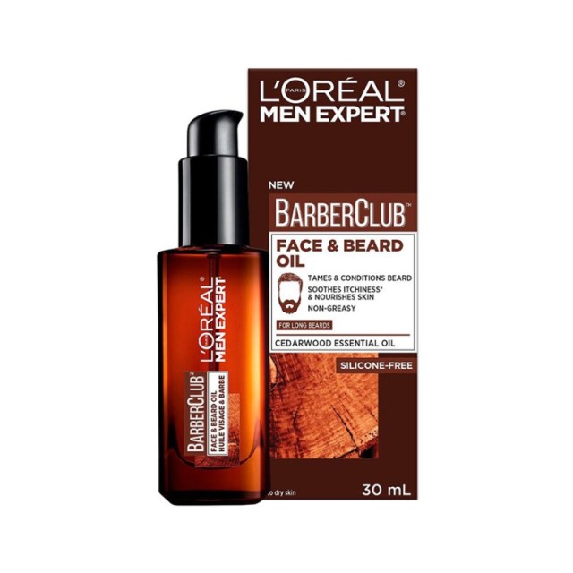 LOreal Paris Men Εxpert Barber Club Face & Beard Oil, Έλαιο για Πρόσωπο & Μούσια, 30ml