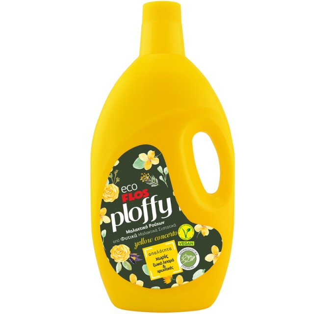 Eco Flos Ploffy Yellow Concerto, Μαλακτικό Ρούχων από Φυτικά Μαλακτικά Συστατικά, 3lt