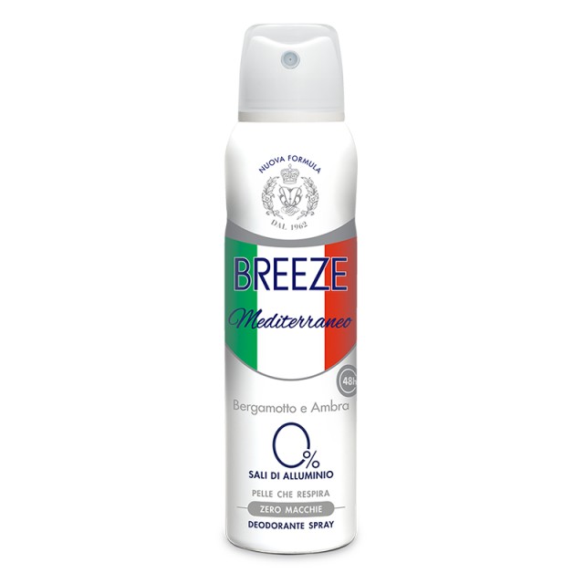 Breeze Mediterraneo Deo Spray 0% Alcool, Αποσμητικό Σπρέι, 150ml