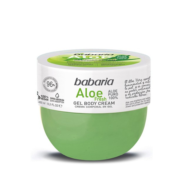 Babaria Aloe Vera Fresh Gel Body Cream, Eνυδατικό Tζελ Σώματος για Ενυδάτωση & Αποκατάσταση του Δέρματος, 400ml