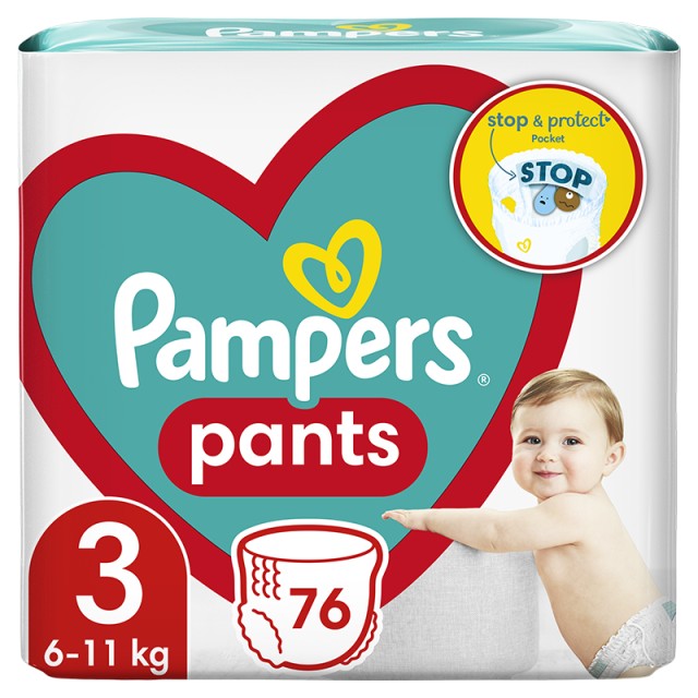 Pampers Pants Μέγεθος 3 (6kg-11kg) - 76 Πάνες-βρακάκι