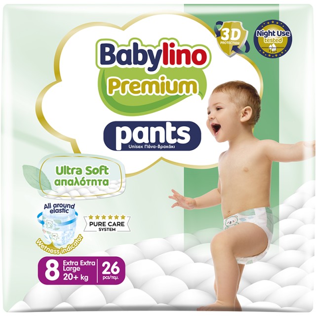 Πάνα-βρακάκι Babylino Premium Pants Nο8 20+kg 26 τεμ.
