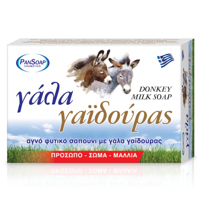Pansoap Αγνό Φυτικό Σαπούνι για Πρόσωπο Χέρια Σώμα & Μαλλιά με Γάλα  Γαϊδούρας, 125gr
