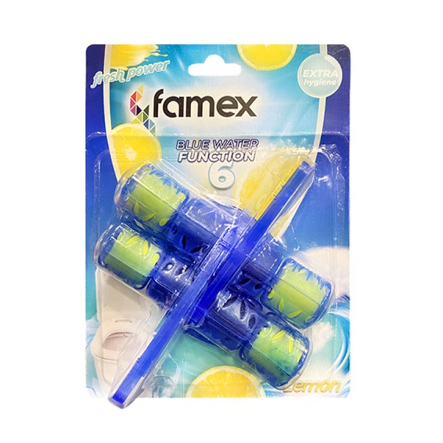 Famex W.C. Block Lemon, Καθαριστικό & Aρωματικό Block Λεκάνης, με Άρωμα  Λεμόνι, 2x50gr, 2 τεμ.
