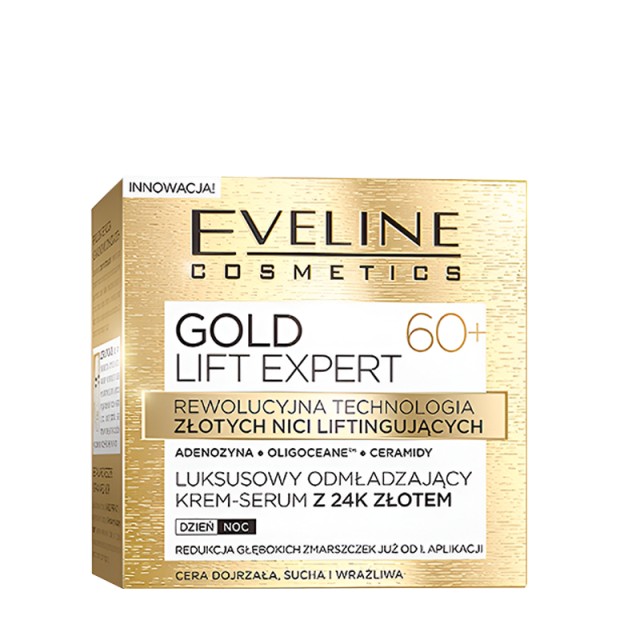 Eveline Cosmetics Gold Lift Expert Day/Night Cream 60+, Πολυθρεπτική Κρέμα Προσώπου 60+, 50ml