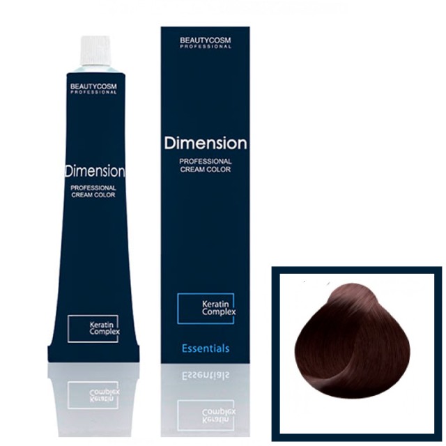 Dimension Hair Color Cream Επαγγελματική Βαφή Μαλλιών με Σύμπλεγμα Πρωτεϊνών Κερατίνης, Νο 5.56 Καστανό Ανοιχτό Ακαζού Κόκκινο, 100ml