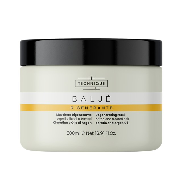 Technique Baljé Regenerating Mask with Keratin & Argan Oil, Μάσκα για Εύθραυστα & Ταλαιπωρημένα μαλλιά από βαφές & styling, 500ml