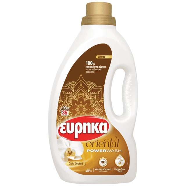 Eύρηκα PowerWash Υγρό Απορρυπαντικό Πλυντηρίου Ρούχων Oriental Gold Orchid, 35Μεζ 1,4lt