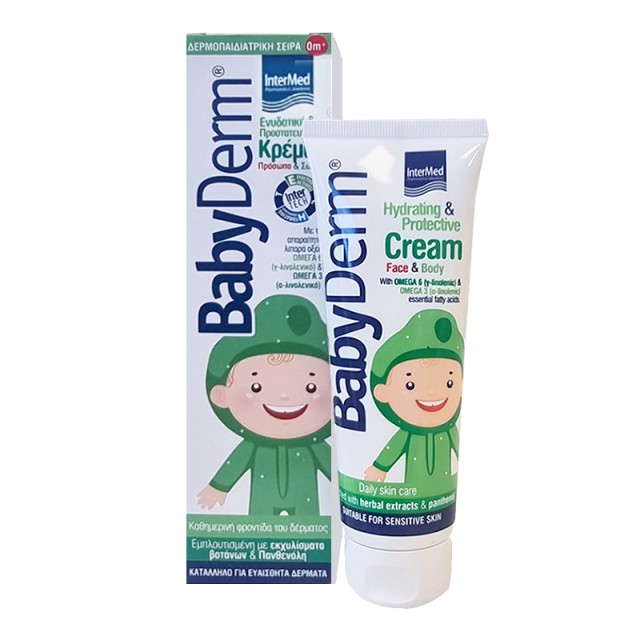 Intermed Babyderm Hydrating & Protective Face & Body Cream, Παιδική Ενυδατική Κρέμα Προσώπου & Σώματος, 125ml