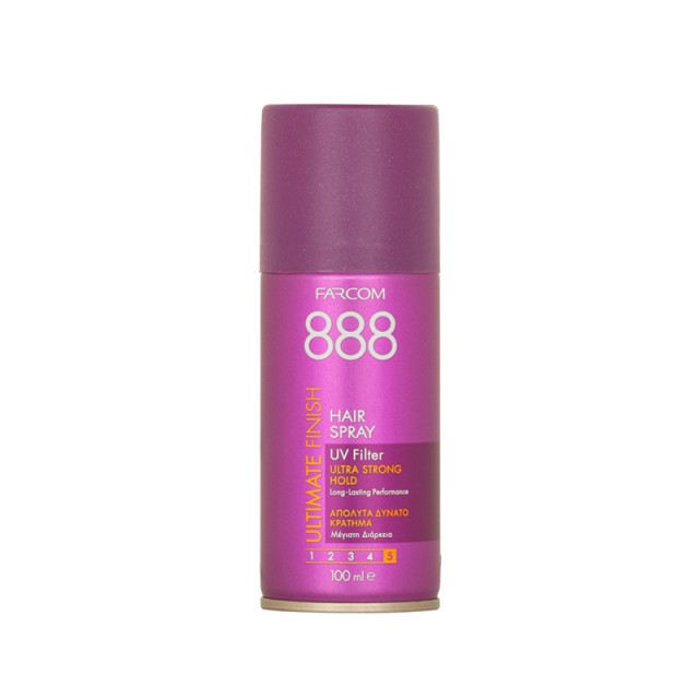 Farcom 888 Ultra Strong Hold Hairspray, Λακ για Πολύ Δυνατό Κράτημα στα Μαλλιά, 100ml