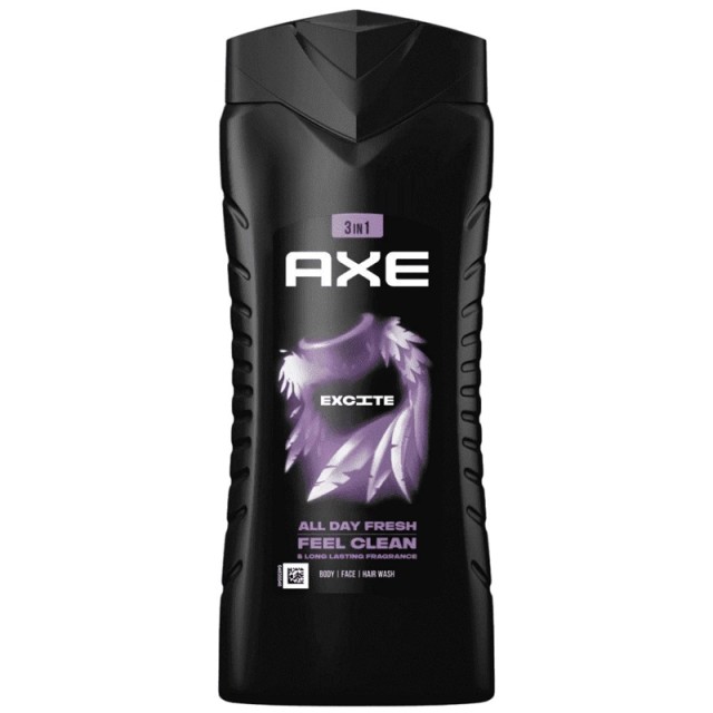 Axe Excite 12h Refreshing Fragrance 3in1 Shower Gel, Αφρόλουτρο 3σε1 για Σώμα, Πρόσωπο & Μαλλιά, 400ml
