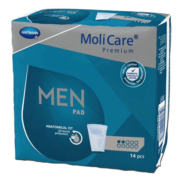 Hartmann MoliCare Premium Men Pad No2, Επιθέματα Ελαφράς Ακράτειας για Άνδρες, 14τμχ