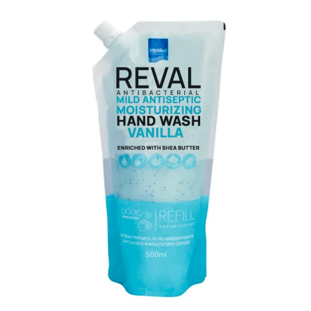 Intermed Reval Deep Cleansing Hand Wash Vanilla Refill, Ανταλλακτικό Κρεμοσάπουνο Χεριών με Ήπια Αντιβακτηριδιακή Προστασία 500ml