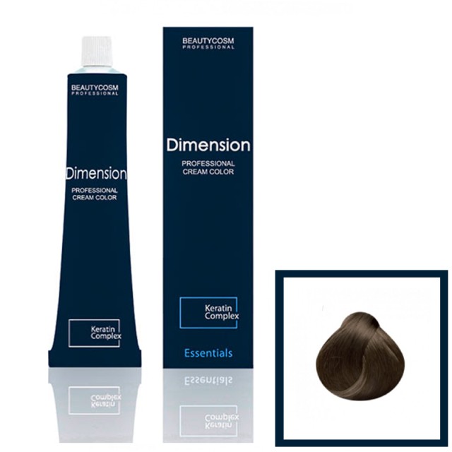 Dimension Hair Color Cream Επαγγελματική Βαφή Μαλλιών με Σύμπλεγμα Πρωτεϊνών Κερατίνης, Νο 5 Καστανό Άνοιχτό, 100ml