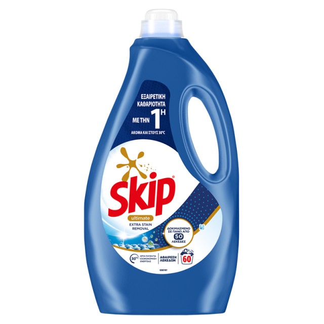 Skip Ultimate Extra Stain Removal, Υγρό Απορρυπαντικό Πλυντηρίου Ρούχων 60μεζούρες 3lt