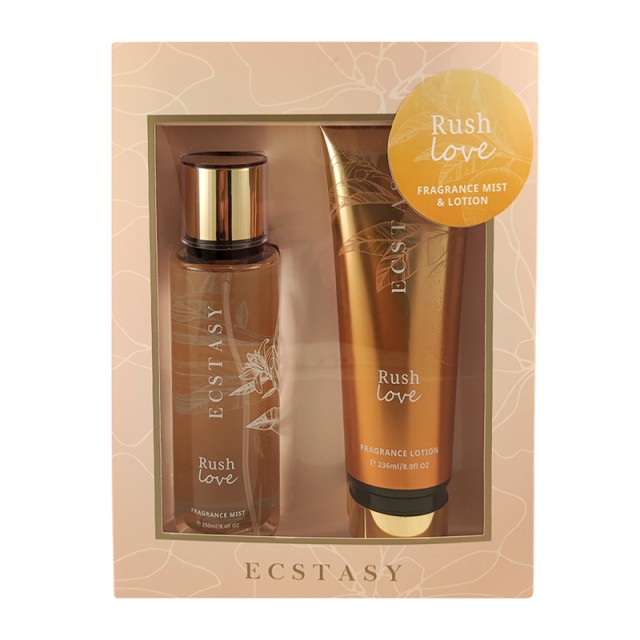 Ecstasy Gift For Her Rush Love Body Mist 250ml & Body Cream 236ml